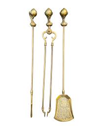 Old antique edwardian style brass fireside companion set with 4 tools. Victorian Gothic Brass Ball And Eagle Claw Motif Fire Companion Set For Sale At 1stdibs