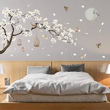 Mint and peach colors combinations are very popular these days. Amazon Com Livegallery White Peach Blossm Flowers Wall Decals Removable Diy Tree Branches Birds Saying Art Decor Wall Stickers Murals For Living Room Tv Background Kids Girls Rooms Bedroom 8 Sheets Of 12 X18