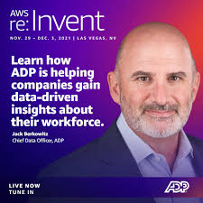 🚨 Livestreaming now from re:Invent is Jack Berkowitz, Chief Data Officer  at ADP, sharing his experience with the AWS cloud and how its data-driven  insights benefit the ADP workforce. ☁️📊✨ Watch and ...
