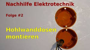 Herzlich willkommen im forum für elektro und elektronik. Nachhilfe Elektrotechnik 2 Montage Von Hohlwanddosen Youtube