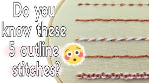 One of the first stitches you learn as a beginner. 5 Easy Hand Embroidery Stitches How To Embroider Outline Stitches Youtube