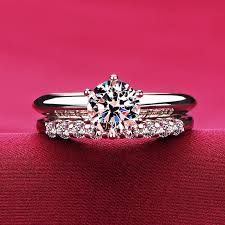 1 0 Carat Simulated Diamond Engagement Wedding Promise Ring Set For Her Unique Diamond Rings Unique Diamond Engagement Rings Gemstone Engagement Rings