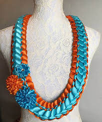 Graduation Lei Ribbon Lei Satin Ribbon Lei College Spirit Lei Hawaiian Lei Bridal Lei Double Braide Ribbon Lei Graduation Leis Diy Graduation Gifts