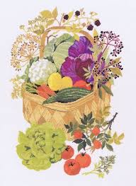 Please check the current transit times and delays. Basket With Vegetables Cross Stitch Kit By Eva Rosenstand