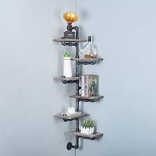 This might be what you need! Mbqq Industrial Pipe Shelf 6 Tiers Wall Mount Bookshelf Metal Wood Corner Shelves Diy Storage Shelving Rustic Floating Farmhouse Goals
