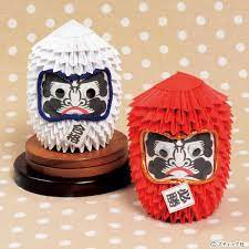 縁起物 折り紙手芸 紅白だるま の作り方 ぬくもり ユニット折り紙 かわいいクラフト バッグの作り方