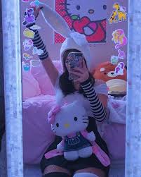 Hello kitty goth aesthetic outfit. 80scult Hello Kitty Aesthetic Hello Kitty Goth Aesthetic Grunge Outfit