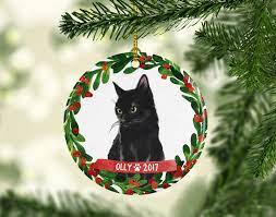 Cat Christmas Decorations Personalized Ornament Black Cat Ornament Pet Gift Cat Lover Etsy