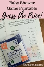 Check spelling or type a new query. Printable Baby Shower Game Guess The Price Morning Motivated Mom