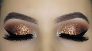 Classic Golden Glitter Eye Makeup Tutorial Golden Eye Makeup Glitter Eye Makeup Gold Eye Makeup