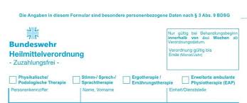Kostenloser download der rechnungsvorlage für word und excel. Bundeswehr Heilmittelverordnung Infos Fur Leistungserbringer Azh