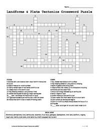 This clue was last seen on november 11 2019 universal crossword answers in the universal crossword puzzle. Landforms And Plate Tectonics Vocabulary Crossword Puzzle Free Earth Science Vocabulary Science Vocabulary Earth Science