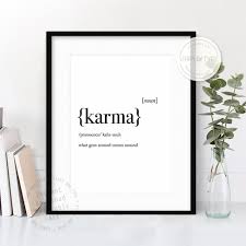 Karma Dictionary Definition Meaning Printable Wall Art Karma Quotes What Goes Around Modern Black Type Printable Wall Art Wall Printables Art Quotes Funny