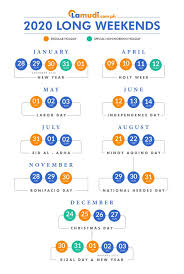 Take notes, schedule your vacations with family and friends, and plan your tours around the philippines. The 2020 Long Weekend Calendar Is Here Lamudi