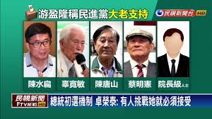 Image result for 陳水扁 支持游盈隆選黨主席