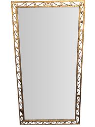 Vintage ornate metal scroll frame oval mirror * no side mount. Balsamo Antiques 1940 S French Large Gold Gilt Metal Scroll Design Frame Mirror