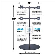 Super Pc Quad Display 2x2 Multiple Monitor Floor Stand Supports Up To 32 Inch Screens Screen Stands Flooring Monitor