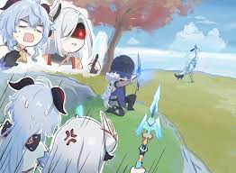 ganyu, shenhe, yelan, and cloud retainer (genshin impact) drawn by xinzoruo  | Danbooru