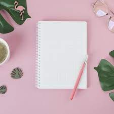 Blank Notebook With Pen On Table Flower Background Wallpaper Flower Backgrounds Instagram Feed Ideas