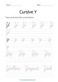 Here are a few cursive letter a to z worksheets in uppercase and lowercase . Cursive Y Free Cursive Writing Worksheet For Small And Capital Y Practice