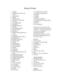 list of literary terms