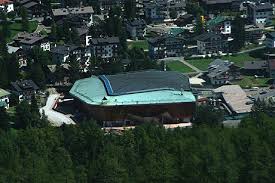 Ice stadium at cortina d'ampezzo, italy. Lo Stadio Olimpico Del Ghiaccio Cortina