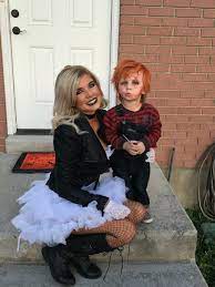 The tiffany doll includes bride outfit and faux leather jacket. Diy Bride Of Chucky Costume Idea Mom Halloween Costumes Daughter Halloween Costumes Chucky Halloween Costume