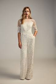 20 Wedding Jumpsuits For Every Budget And Style Lace Jumpsuit Wedding Wedding Dress Jumpsuit White Jumpsuit Wedding