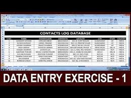 Lesson 01 Data Entry Training For Job Make Contacts Log Database In Excel For Beginners Youtube Data Entry Jobs Data Entry Excel For Beginners