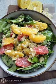 Ensalada De Quinoa Espinaca Y Naranja Pizca De Sabor Receta Ensalada De Quinoa Recetas Saludables Recetas Deliciosas