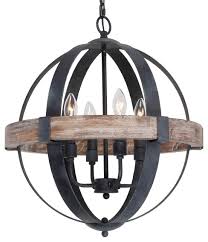 This modern spin on a traditional material and silhouette makes an elegantly rustic statement. Farmhouse 4 Light Weathered Oak Wooden Orb Chandelier Farmhouse Chandeliers By Flint Garden Inc Houzz