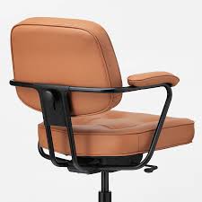 Alefjall Office Chair Grann Golden Brown Ikea In 2021 Office Chair Leather Office Chair Chair