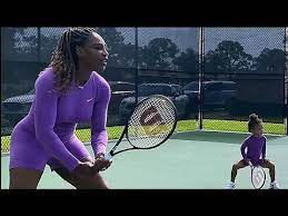 Less than a year after her mom signed her up for tennis lessons. Serena Williams Takes To The Tennis Court With Daughter Olympia Youtube