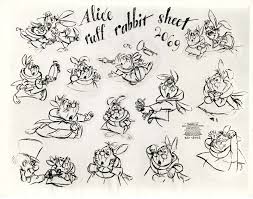 Alice In Wonderland Cartoon Black And White Vintage Disney Alice In Wonderland Animation Model Sheet 350 8002 Ruff Rabbit Wonderland Tattoo Disney Drawings Alice In Wonderland