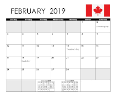 February 2019 Canada Blank Template Canada February Februarycanadacalendar Canada Calendar 2019 Calendar 2019 Calendar Canada