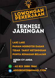 Savesave teknisi komputer for later. Lowongan Kerja Teknisi Jaringan Pt Jaringanku Sarana Nusantara Rembang Tanpa Syarat Pendidikan Lowongan Rembang