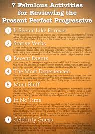 7 Fabulous Activities To Review The Present Perfect Progressive Poster Present Perfect Teaching English Learn English