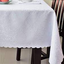 Plastic tablecloths are convenient for occasions where you need to cover a large amount of tables. Stain Resistant Turkish White Tablecloth Polyester Table Linen Rectangular Tablecloth Washes Easily Wrin White Table Cloth Christmas Table Cloth Table Linens