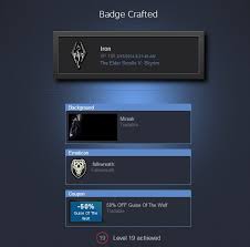 Crafted A Badge For Skyrim On Steam This Morning Got A 50 Off Voucher For The Worst Possible Game Right Now Imgur There are 5 cards in the series, and you'll receive 3 cards at random for purchasing and playing the game. crafted a badge for skyrim on steam