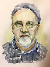 tränar på porträttmålning i akvarell