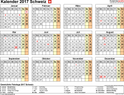 Geburtstages mertin luthers einmalig bundesweit als gesetzlicher feiertag. Kalender 2017 Schweiz In Excel Zum Ausdrucken