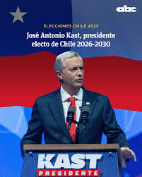 EleccionesChile2025 | José Antonio Kast fue electo como el nuevo presidente de Chile, para el periodo 2026- 2030. 🔸Venció a la candidata del oficialismo, Jeannette Jara. 📲 Seguimos ampliando en abc.com.py #ABC #