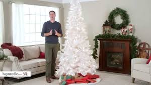 6.5' full hawthorne prelit led tree, flockedflocked, 500 warm white lights. 7 5 Ft Deluxe White Flocked Pre Lit Christmas Tree Product Review Video Youtube