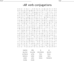 Ar Verb Conjugations Word Search Wordmint
