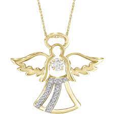 She Shines Sterling Silver 1/10 Ctw Diamonds In The Sky Angel Pendant |  Diamond Fashion Pendants | Jewelry & Watches | Shop The Exchange