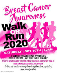 October is breast cancer awareness month and denver health wants to make sure you know your risk and take the proper steps to keep yourself healthy and safe from this deadly, but survivable disease. Cobblestone Crossings Apartments Breast Cancer Awareness Walk Wthi Tv Calendar
