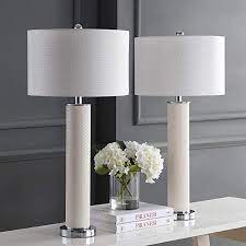Amazon Com Safavieh Lighting Collection Ollie Cream Faux Woven Leather 31 5 Inch Table Lamp Set Of 2 Furniture Decor Table Lamp Sets Table Lamp Lamp Sets