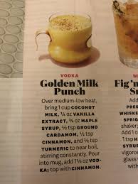 Golden Milk Punch Golden Milk Recipe Healthy Cocktails Tasty Bites