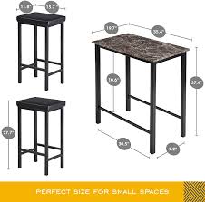 Dorel living devyn 3 piece faux marble pub dining. Buy Homury 3 Piece Pub Bar Table Set For 2 Faux Marble Tavern Set Breakfast Nook Dining Table Set With 2 Faux Leather Backless Stools 35 4 W X 19 7 D X 37 4 H Online In Indonesia B089pzm4gh