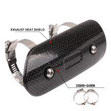 A heat shield is designed to protect an object from overheating by dissipating, reflecting or simply absorbing heat. Carbon Fiber Motorcycle Exhaust Pipe Heat Shield Cover Guard Protector Motocross